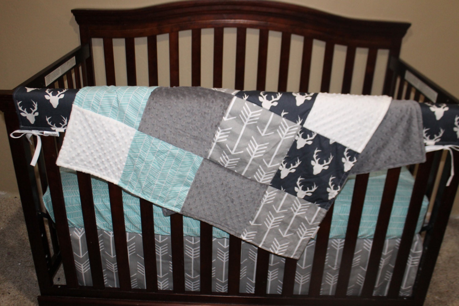 Navy Buck Gray Arrow And 2 Day Ship Boy Crib Bedding