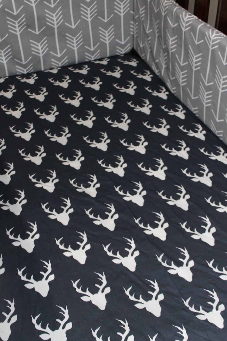 Full Twin Mint Crib Buck Fitted Bed Sheet Mini Crib Pack and Play Navy 2 Day Ship or White with Silver- Cradle White with Black
