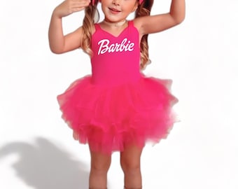 PINK Barbie Girl sweetheart neckline tutu leo soft tulle