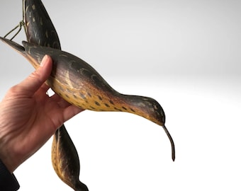 String of Three Wooden Shorebirds