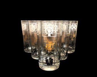 Hazel Atlas Nautical Glassware, Set of Six