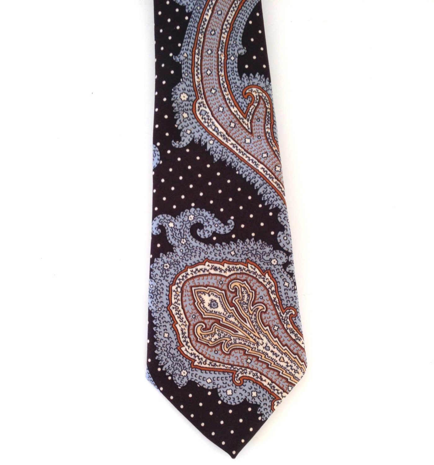 Beau Brummell Paisley Tie: Brown Blue Ivory vintage | Etsy