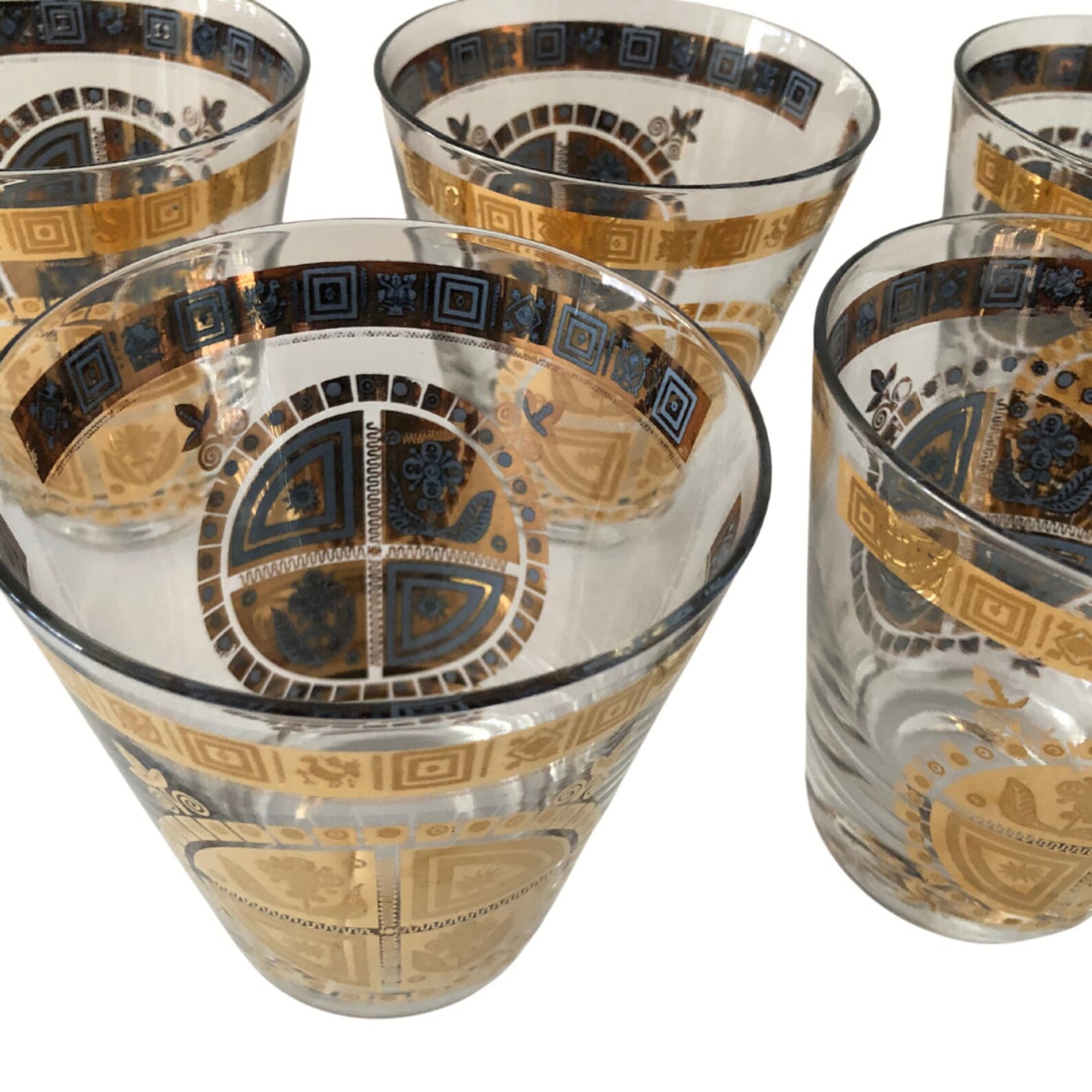 Culver Double Old Fashioned Cocktail Glasses Set of Five in Etsy