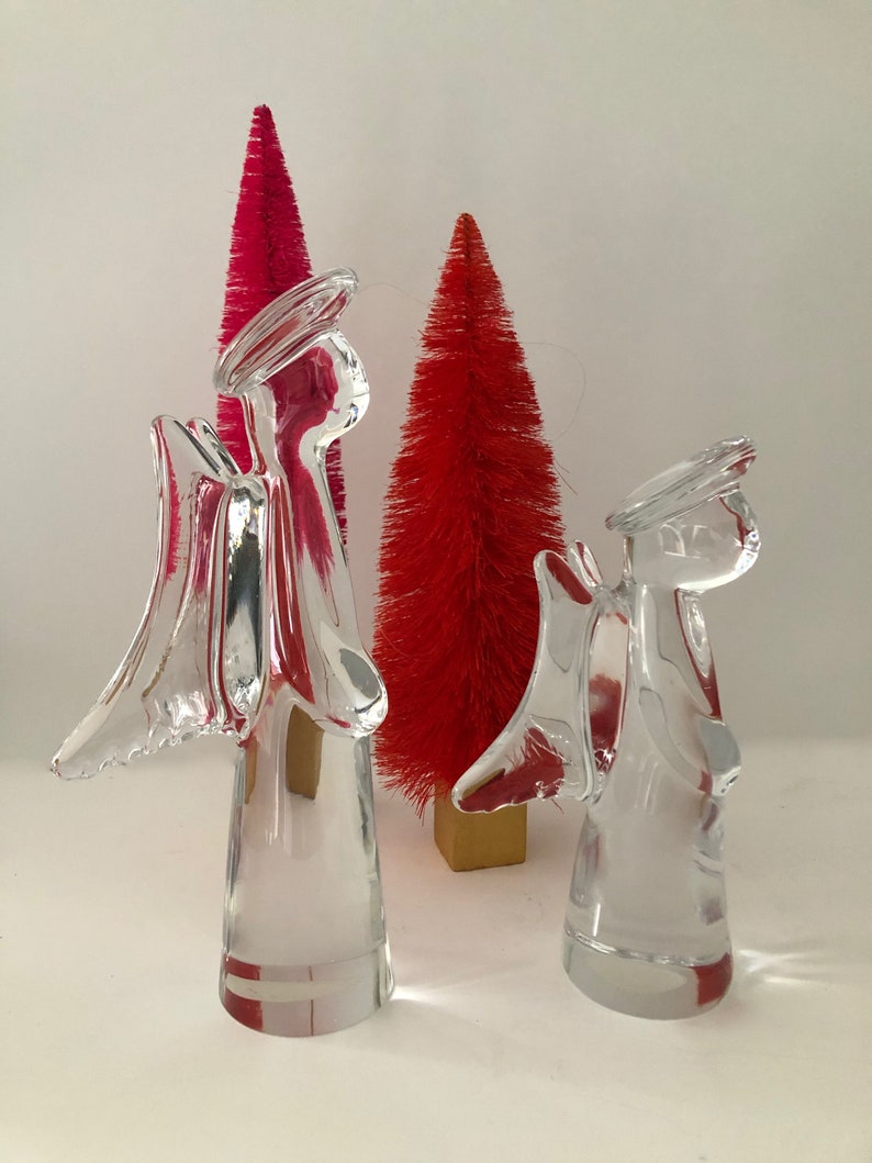 Glass Angels Lead Crystal Modernist Design Etsy