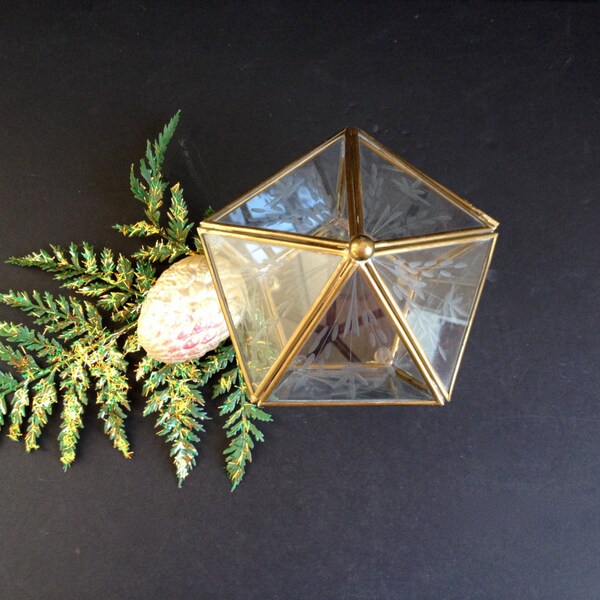 Glass and Brass Geometric Box