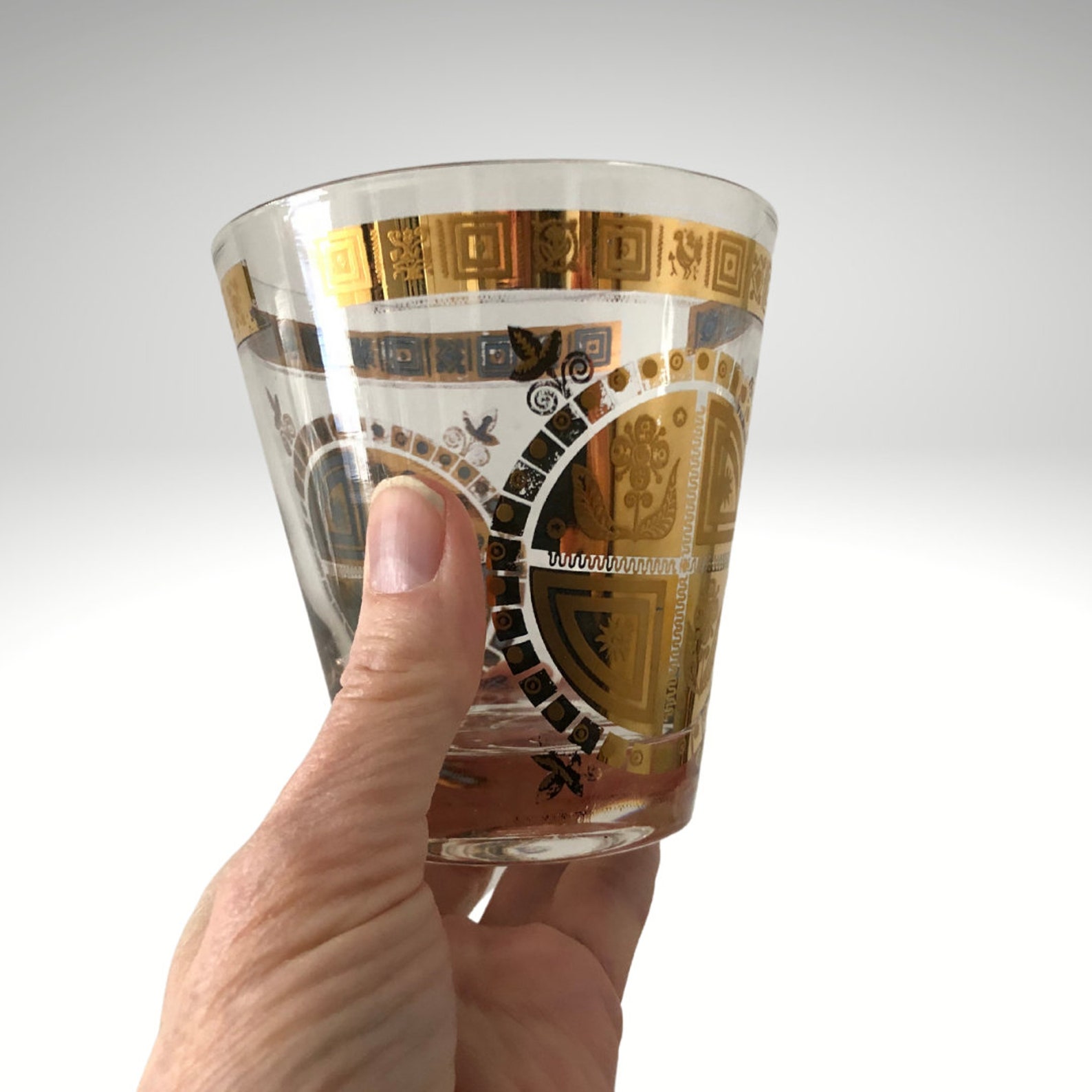 Culver Double Old Fashioned Cocktail Glasses Set of Five in Etsy