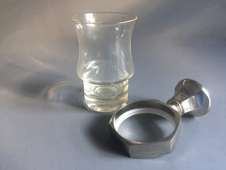 Creative Home Transparent Blue Dot Glass Tumbler Toothbrush Holder,