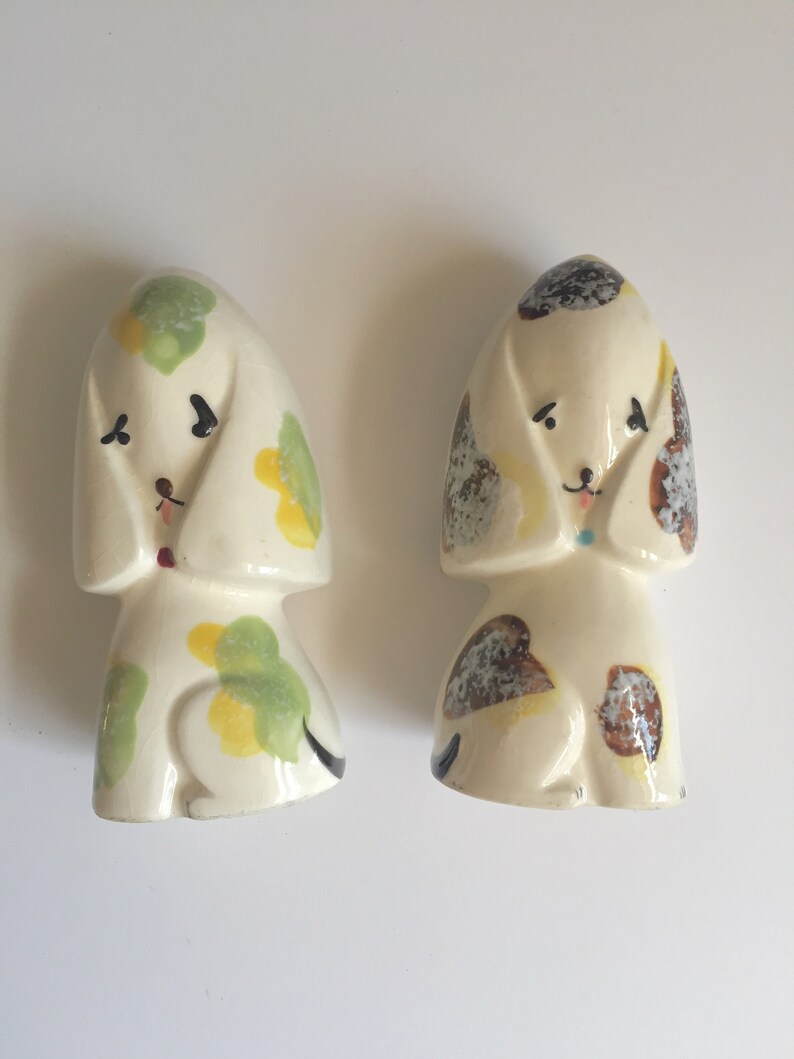 Napco Ceramics Dog Salt and Pepper Shakers Made in Japan Etsy