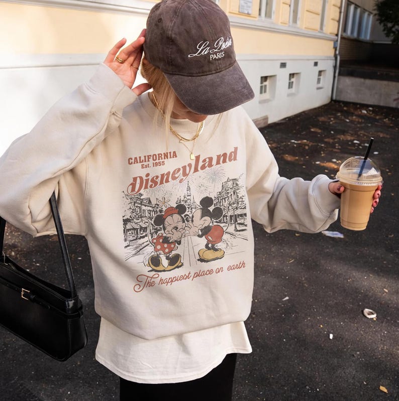 Retro Disneyland Mickey And Minnie Shirt, Disneyland California Est.1955 Shirt, Mickey And Friends Tee, Disney Vacation sweatshirt image 3