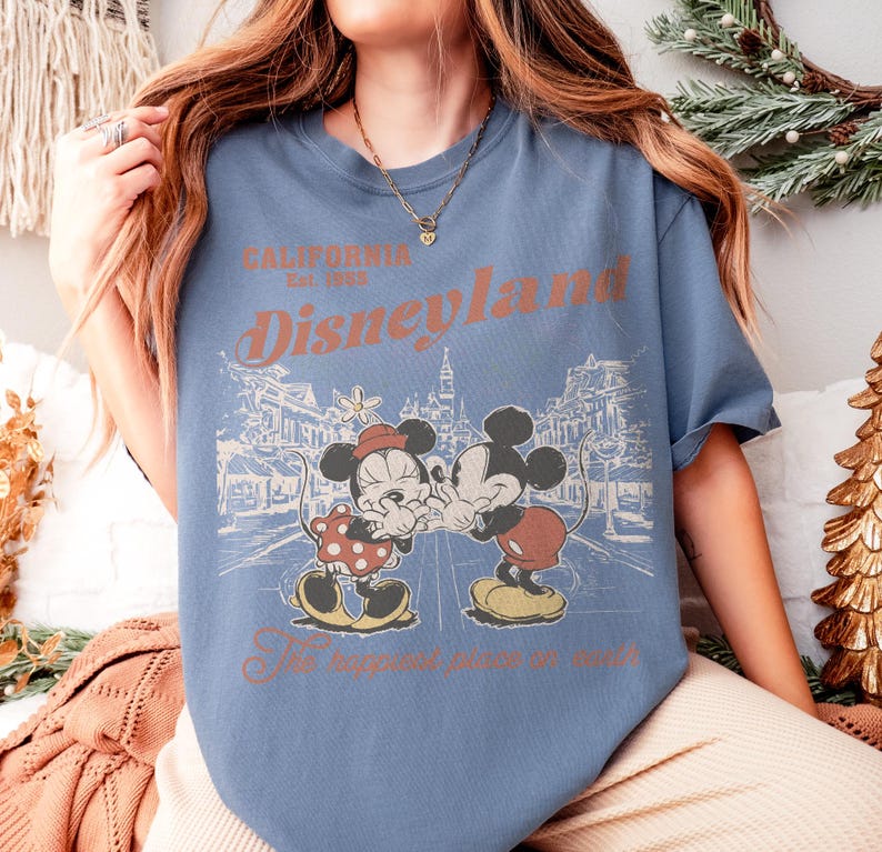 Retro Disneyland Mickey And Minnie Shirt, Disneyland California Est.1955 Shirt, Mickey And Friends Tee, Disney Vacation sweatshirt image 12