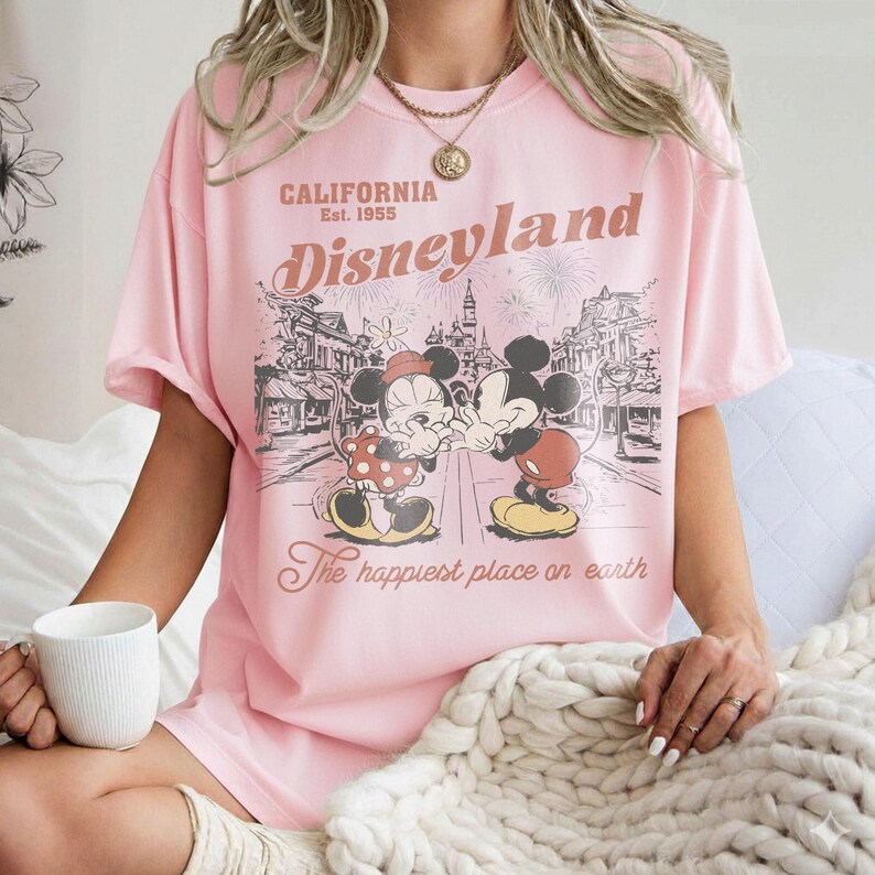 Retro Disneyland Mickey And Minnie Shirt, Disneyland California Est.1955 Shirt, Mickey And Friends Tee, Disney Vacation sweatshirt image 4