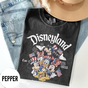 Retro Comfort Colors Disneyland Mickey & Friends 4th Of July Shirt, Disneyland Est 1955 Shirt, Mickey And Friends Shirt, Disney Vacation Tee image 10