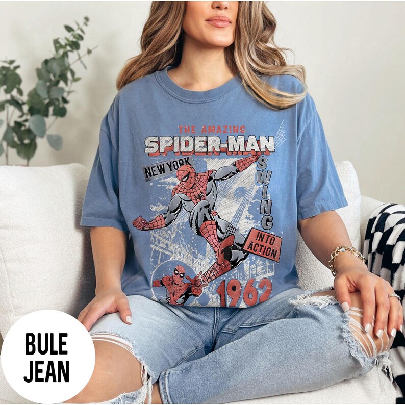 Maglietta retrò Marvel The Amazing Spider-Man 1962, maglietta vintage con copertina del fumetto Amazing Spider-Man, per i fan dell'MCU, maglietta Disney Spider Kids immagine 10