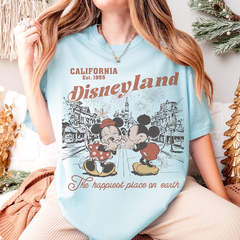 Retro Disneyland Mickey And Minnie Shirt, Disneyland California Est.1955 Shirt, Mickey And Friends Tee, Disney Vacation sweatshirt image 7