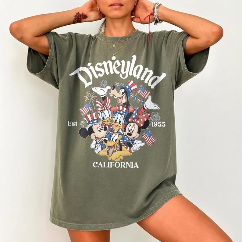 Retro Comfort Colors Disneyland Mickey & Friends 4th Of July Shirt, Disneyland Est 1955 Shirt, Mickey And Friends Shirt, Disney Vacation Tee image 13