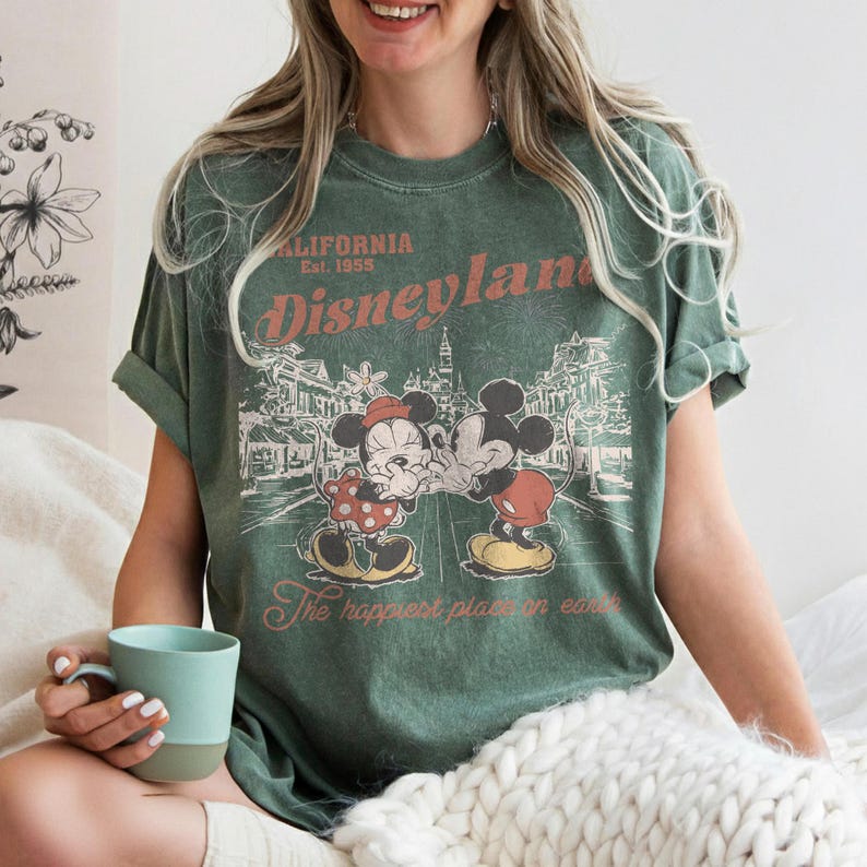Retro Disneyland Mickey And Minnie Shirt, Disneyland California Est.1955 Shirt, Mickey And Friends Tee, Disney Vacation sweatshirt image 10