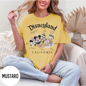 Retro Disneyland Kalifornien Est 1955 Komfortfärgad skjorta, Musse Pigg och vänner Signature-skjorta, Disney semestertröja, Walt Disney World bild 11