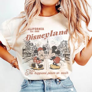 Retro Disneyland Mickey And Minnie Shirt, Disneyland California Est.1955 Shirt, Mickey And Friends Tee, Disney Vacation sweatshirt image 2