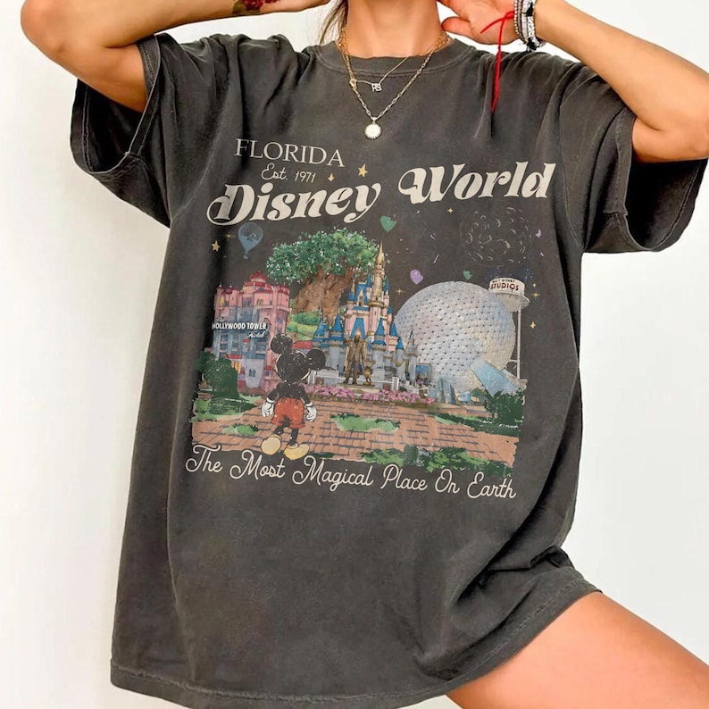 Vintage Mickey Disneyworld Comfort Colors Shirt, Retro Mickey And Friends Shirts, Walt Disneyworld Tee, Disney Vacation, Disney 2026 Trip image 1