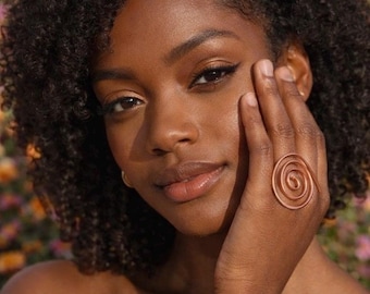 Copper Spiral Hand Wrap Ring