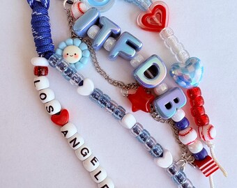 Bijou de sac/porte-clés de baseball It's Time for Dodgers fait main