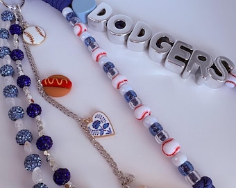 Handgemachter Taschenanhänger der Dodgers Baseball
