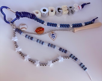 Handgemachter Taschenanhänger der Dodgers Baseball