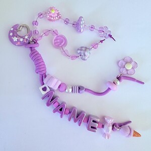 Personalized chunk letters Keychain, Paracord, bag charm