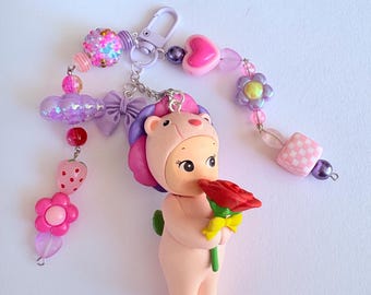 ソニー・エンジェルをイメージしたテディベアのキーホルダー／バッグチャーム