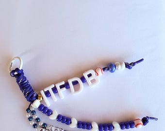 手作りの「It's Time for Dodgers」野球バッグチャーム/キーホルダー