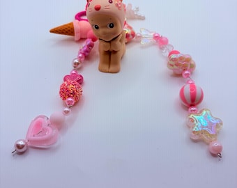Sonny Angel inspirierter Kirschblüten-Katzen-Taschenanhänger/Schlüsselanhänger