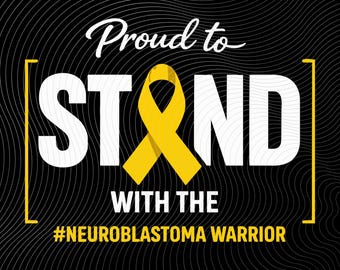 Neuroblastoma Awareness Support Family PNG: Gold Ribbon Childhood Cancer Awareness png Hope Warrior Support (Digital Download)