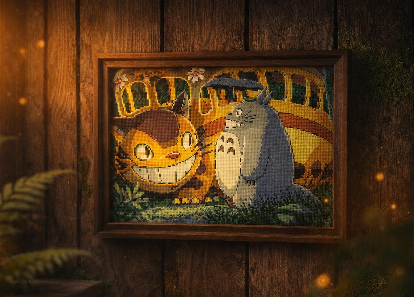 トトロアートフレーム ジブリアクリル画 Totoro pixel art - 日本