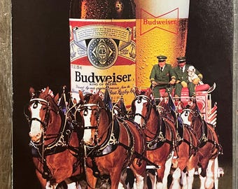 Vintage 1980s Bud Light Budweiser Beer Bar Original 80s Magazine