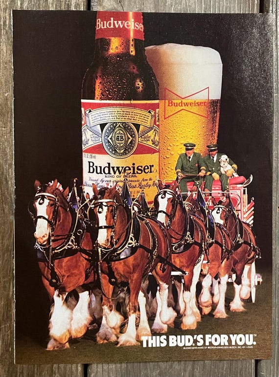 Vintage 1980s Bud Light Budweiser Beer Bar Original 80s Magazine