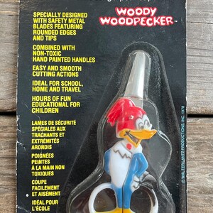 Vintage 1970er Jahre Snippys Sammler Woody Woodpecker Kind Schere 1978 DC Comics Deadstock Neue Verpackung Plastikgriffe Kinder 70er Jahre Cartoon