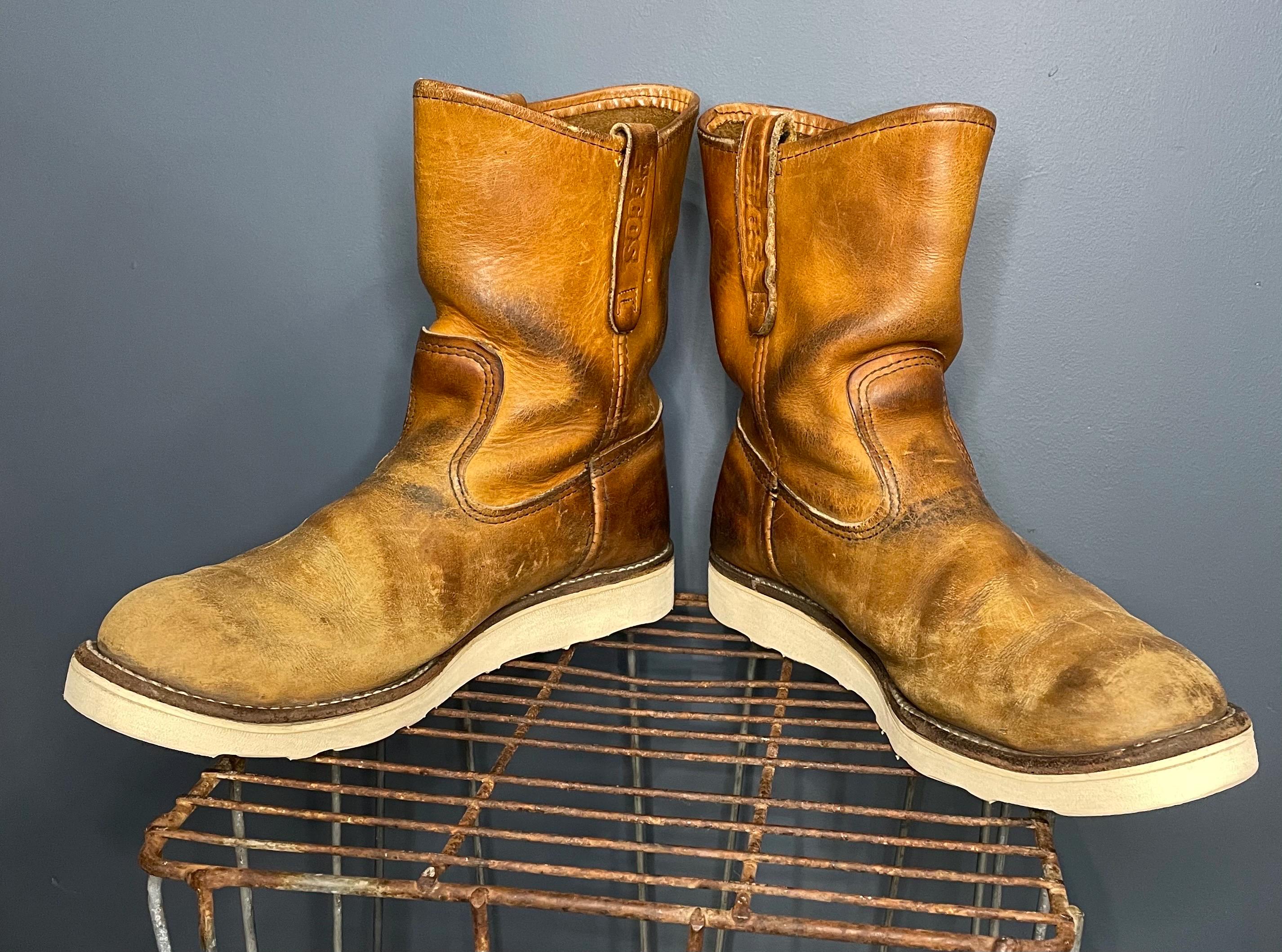Vintage 2000s Redwing Boots Pecos Size 9.5 US Mens Leather Work 