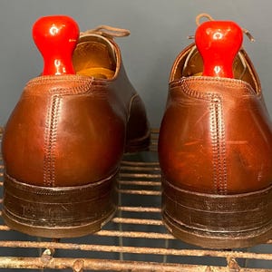 Vintage 1950s Dacks Brown Dress Shoes Size 8.5 US Men’s Lace Up Loafers Original 50s Leather Classy Formal Office Oxford Rockabilly image 5