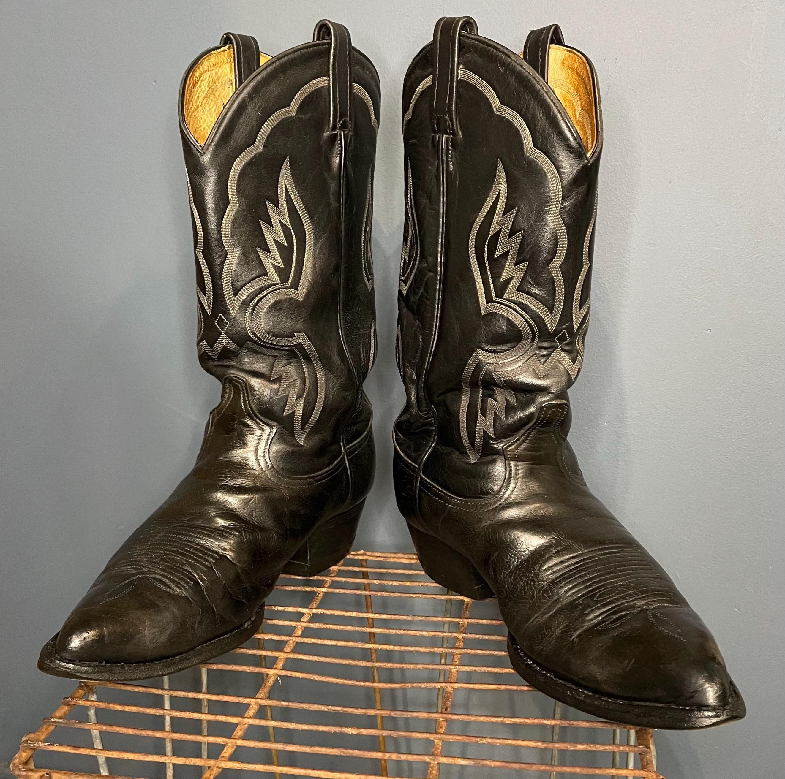 Vintage 1990s Leather Tony Lama Size Mens 10.5 EE US Cowboy Boots