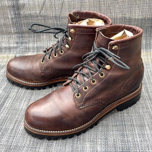 True Vintage Chippewa USA Made Leather Mahogany Mens Work Boot Size 8.5D Gumlite Vintage Mens Chippewa Boots - Etsy main image 2