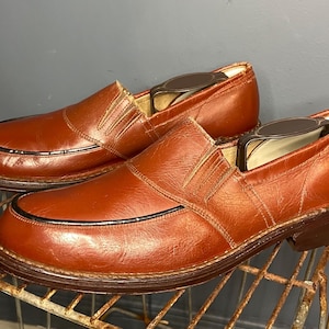 Vintage 1950s Dress Shoes Size 8 US Men’s Original Brown 50s Formal Leather USA Country Rockabilly Trendy Cat Tex Soles Classy Office