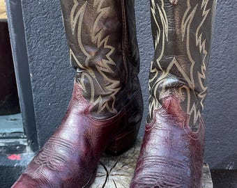 Vintage 1990s Leather Tony Lama Size Mens 10.5 EE US Cowboy Boots