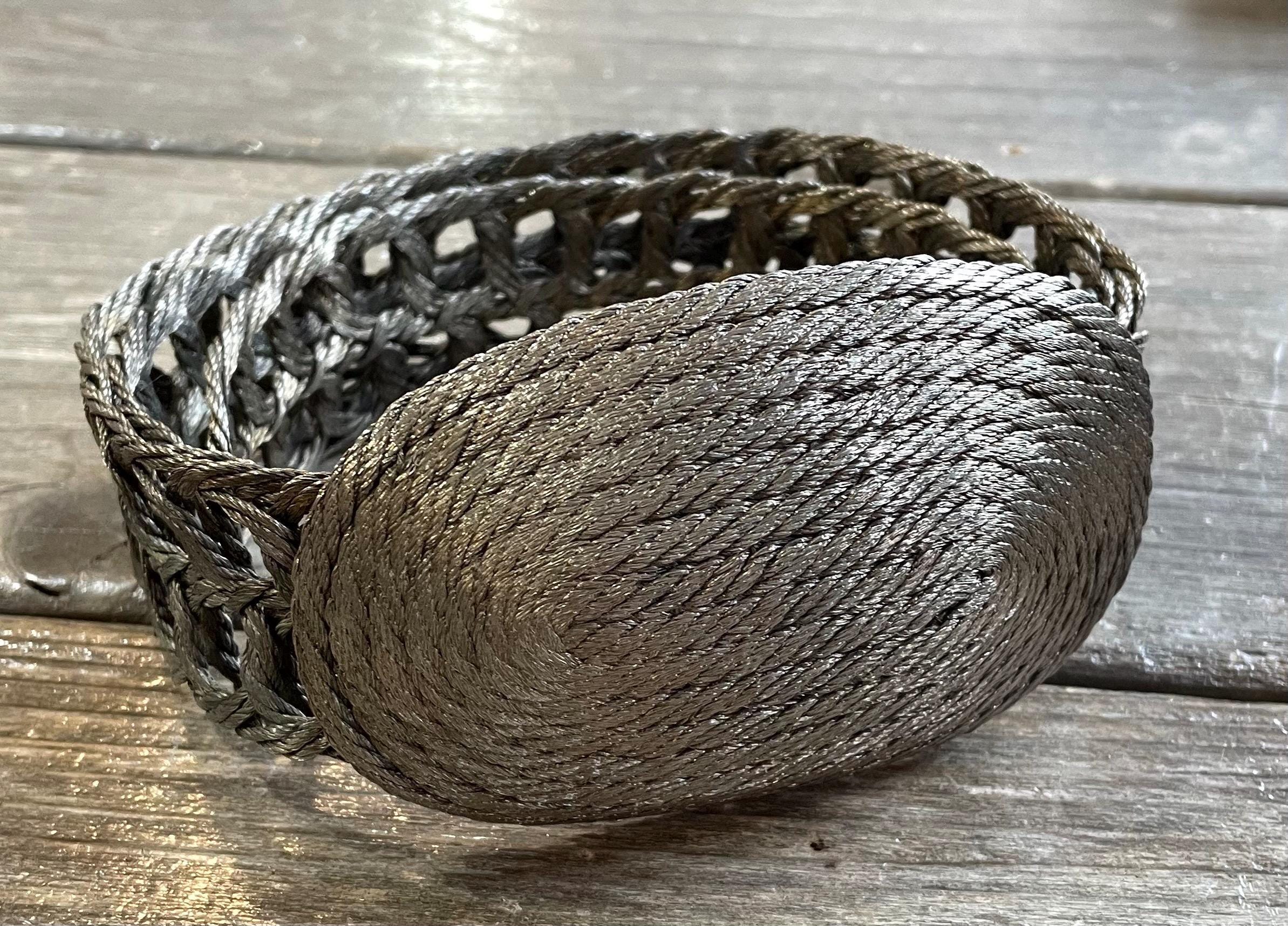 Vintage Silver Metal Wire Woven Belt Bohemian Made in Greece One Size Vintage BAER SF Hammered Mixed Metal Boho Bohemian Woven  main image 3