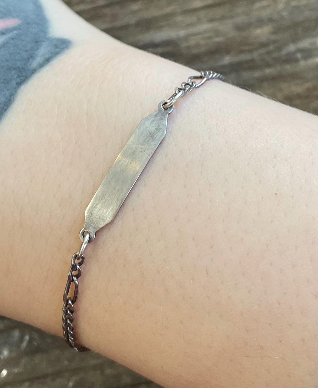 Vintage 1990s Chain ATC Italy Bracelet 925 Silver Handmade One