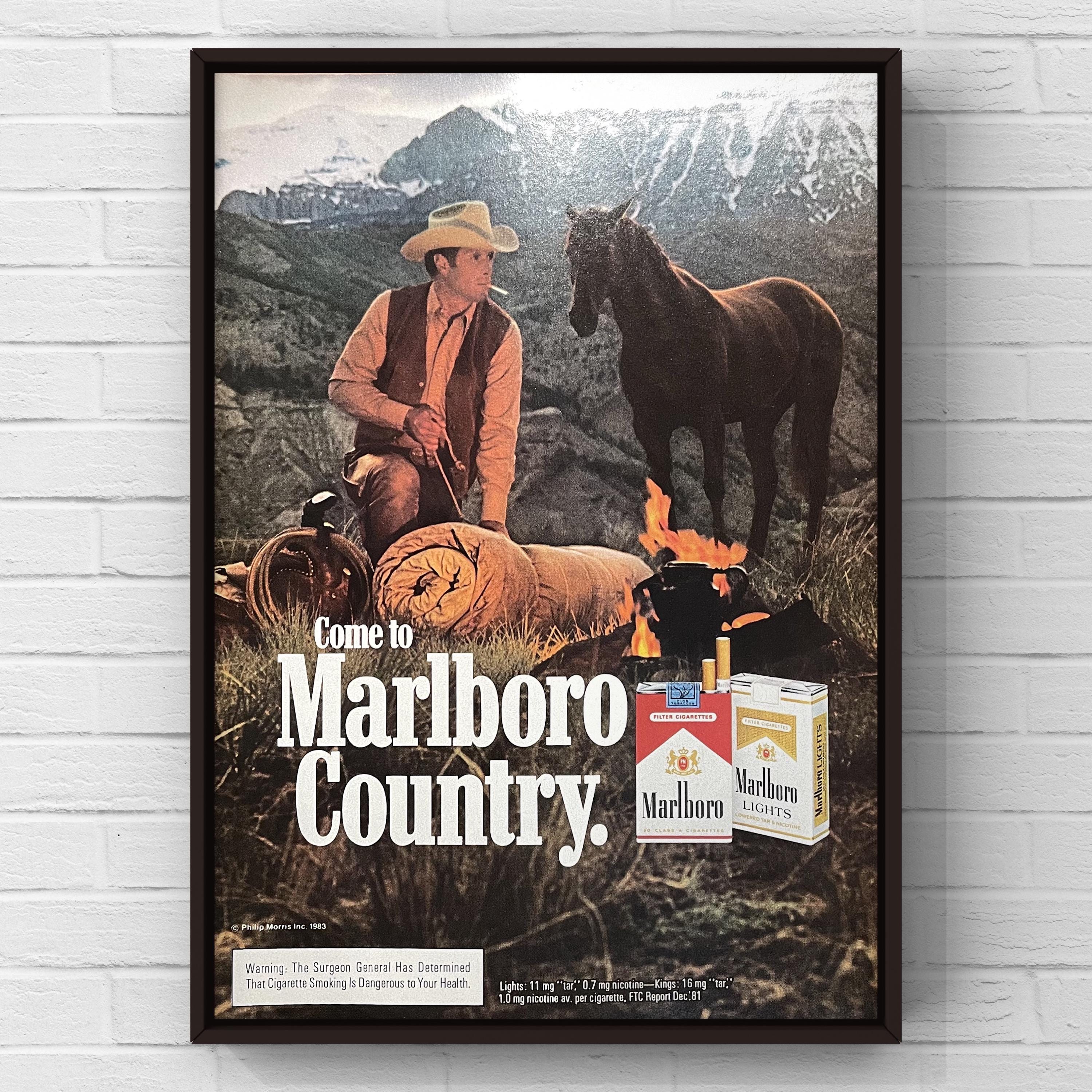 Vintage 1980s Marlboro Country Original 80s Magazine Page Ad