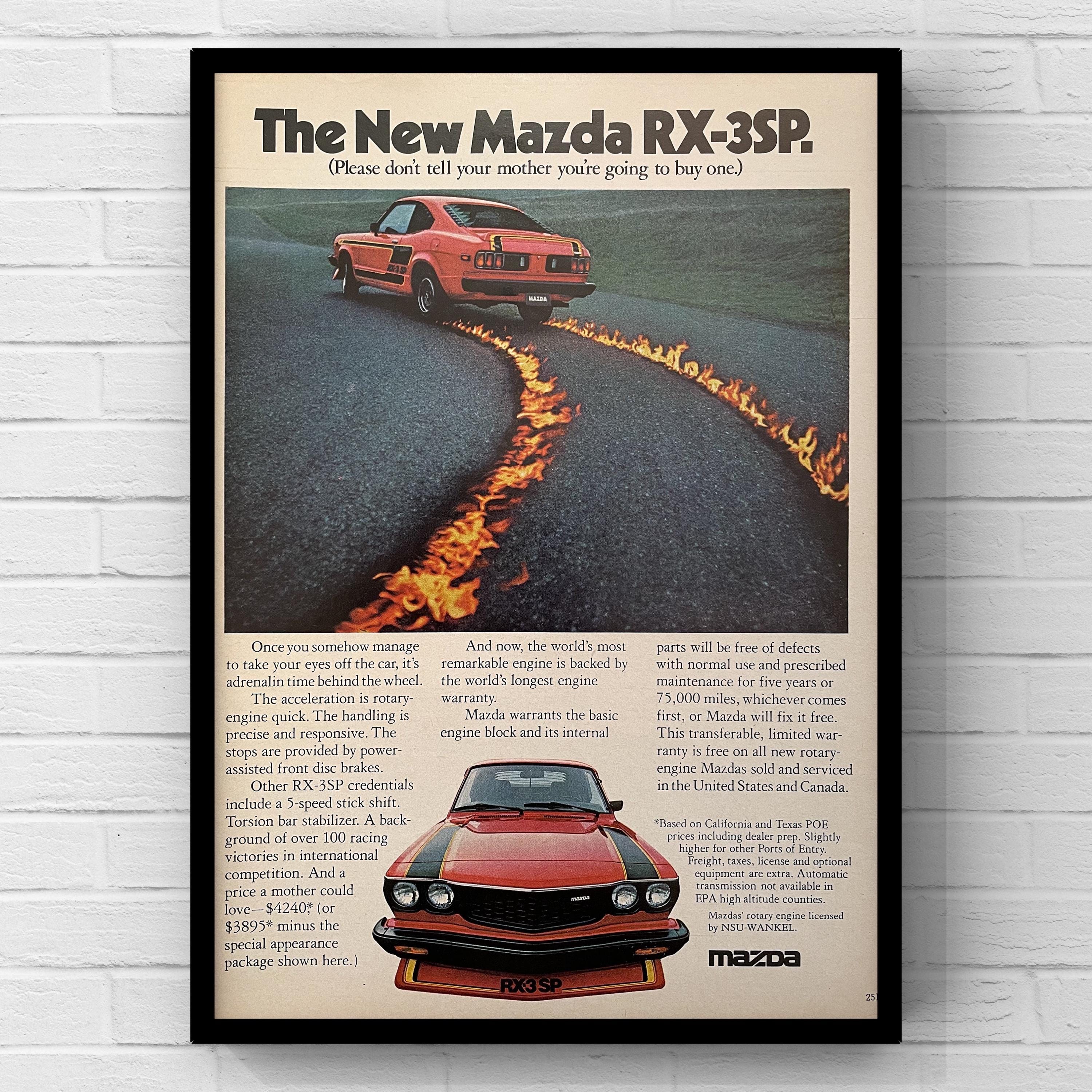 Vintage 1970s Mazda RX-3SP Car Original 70s Magazine Page Ad