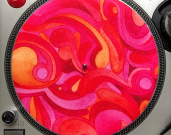 Turntable Slipmat: Pink Swirl