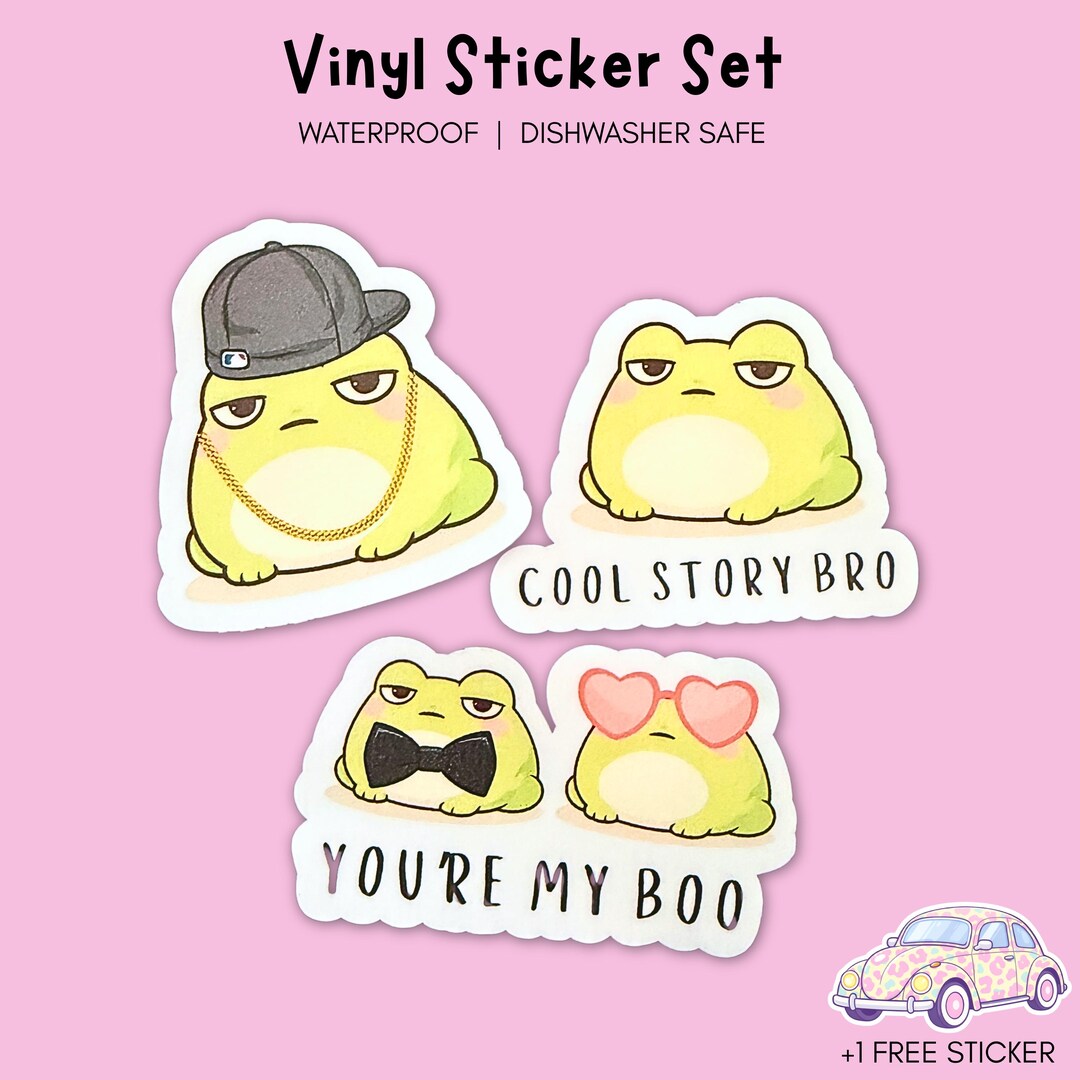 Frog Sticker Set | Cute Sarcastic Frog Vinyl Stickers | Meme Frog ...