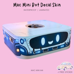 Robot Mac Mini Skin | OpenClaw Mac Mini Vinyl Decal | Bot Computer Skin | Desk Setup Aesthetic