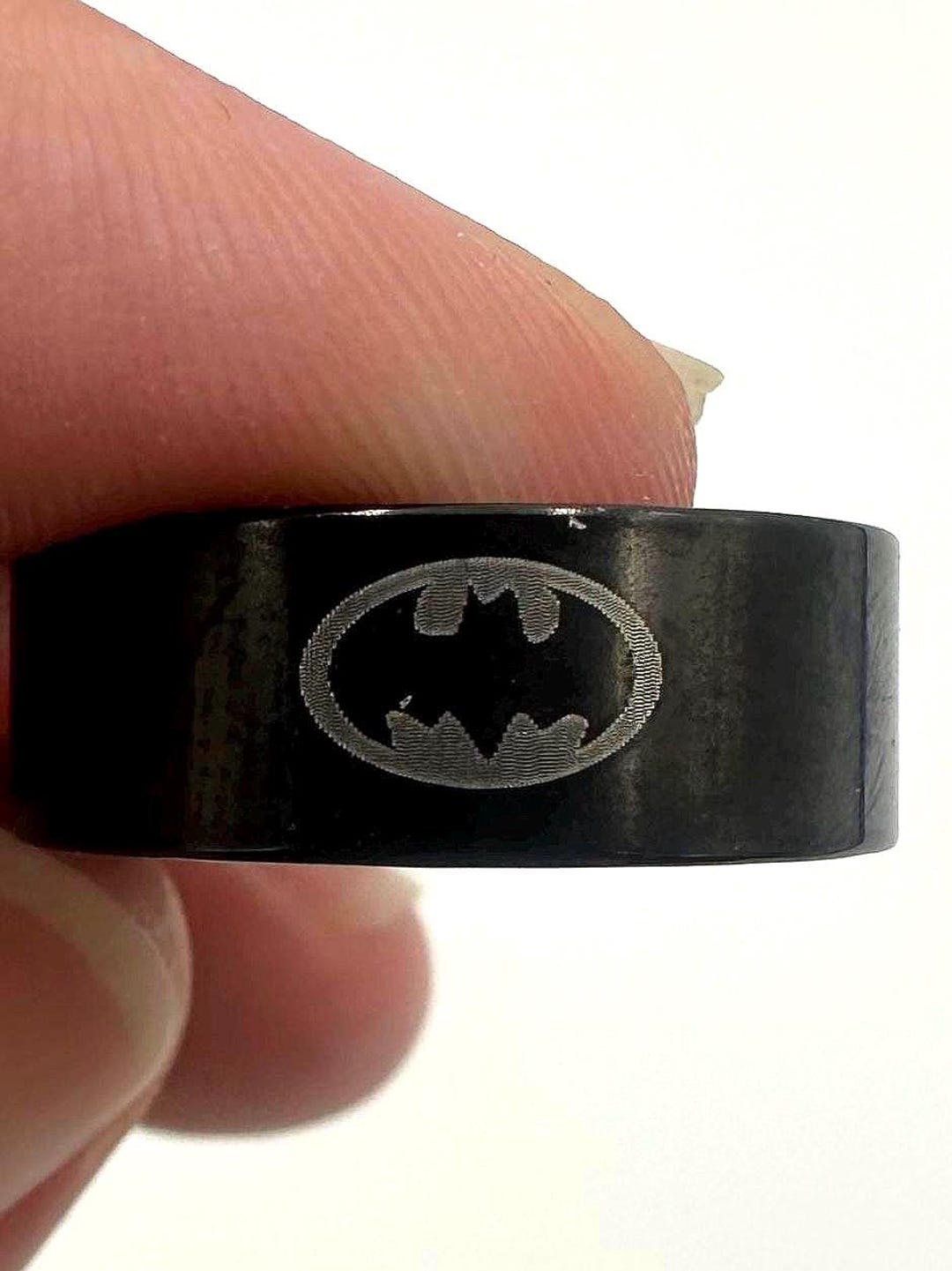 Batman Logo Band Ring, Black Ring, Superhero Ring, Stainless Steel Ring ...